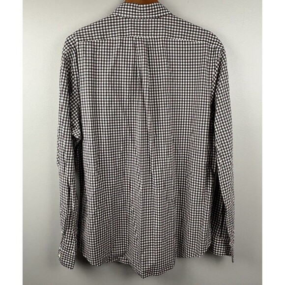 Ralph Lauren Men XL Shirt Brown Check Custom Fit button long sleeve Pony Casual - Picture 6 of 7